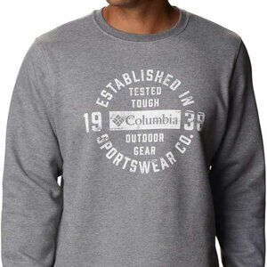 🆕Columbia Men's Hart Mountain Graphic Crew, MD and XXL-Charcoal Heather Tough